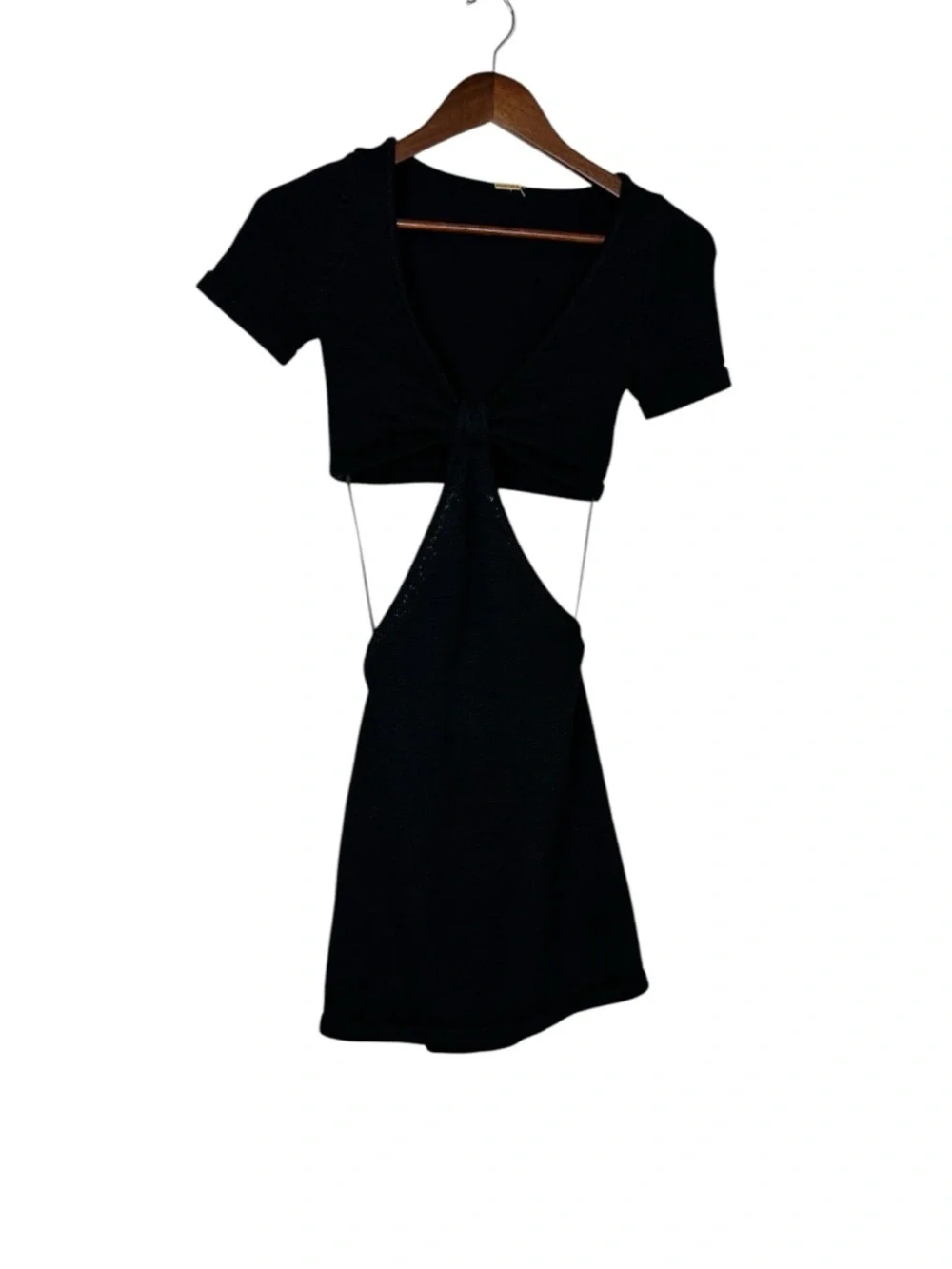 Cult Gaia Black Cutout Mini Dress XS Open Side Bodycon Sexy - Picture 7 of 8